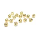 Detalle de cuentas de calabaza huecas en oro de 14K para creación de joyas artesanales - Cuenta Hueca Chapada en Oro de 18K / 5.0mm