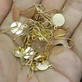 14K gold filled earring hooks with flat round base for DIY jewelry making supplies - Platinum With Loop / 8mm