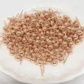 Clous d'oreilles boules plaqués or rose avec anneau pour création de bijoux DIY - Orientation Verticale (Moyen) / Or rose