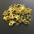 Clips de pendientes dorados con resorte para orejas sin perforar con lazo colgante - Sin Bucle (Z4) / Dorado