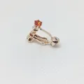 Convertidor de pendientes de clip de rosca dorado con piedra de circón naranja - Oro Rosa Zirconia Naranja