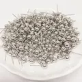 Puces d'oreilles boules argentées avec boucle pour fabrication de bijoux DIY en vrac - Orientation Verticale (Petit) / Platine