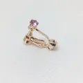 Clip de oreja de tornillo dorado ajustable con circonita rosa para orejas sin perforar - Oro Rosa Zirconia Rosa