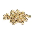 Cuentas espaciadoras de calabaza huecas en oro 14K con textura a rayas para joyería - Cuenta de Calabaza Chapada en Oro de 14K / 5.0mm
