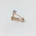 Clip de oreja ajustable en oro rosa con circón morado brillante para pendientes - Oro Rosa Zirconia Azul Cambiante