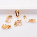 Pack de 5 adaptadores de pendientes en oro de 14k con terminal de bola para orejas sin perforar - Estilo de Suspensión Horizontal / Chapado en Oro 18K
