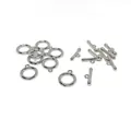 Polished silver OT toggle clasps for DIY jewelry making of bracelets and necklaces - Platinum Plated