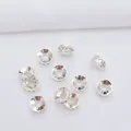 Επίχρυσα διαχωριστικά χάντρες 14k με κρύσταλλα ζιργκόν για χειροποίητα κοσμήματα - Ασημί (Διατήρηση Χρώματος)