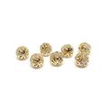 14k gold plated hollow heart charm bead with zircon crystals for DIY bracelet making - 6mm / 14K Gold Plated