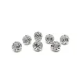 7Pcs silver hollowed-out spacer beads with micro-paved cubic zirconia for DIY jewelry - 6mm / Platinum Plated