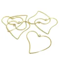 14k gold filled heart-shaped geometric frame pendants for DIY earring jewelry making - Large Heart Style / 14K Gold Plated