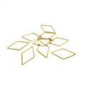 Macro shot of 14k gold-filled hollow rhombus charms for DIY handmade earring accessories - Rhombus Style / 14K Gold Plated