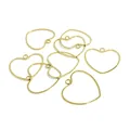 14k gold plated geometric hollow heart earring connectors for DIY jewelry making - Small Heart Style / 14K Gold Plated