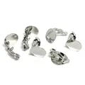 Clips de pendientes DIY plateados con bandeja plana de 12mm para hacer bisutería - Oro Blanco (Bandeja 12mm)