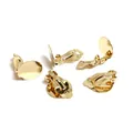Pack de 5 adaptadores de pendientes de clip dorados 14k de 12mm para joyas DIY - Oro Lleno 14k (Bandeja 12mm)