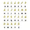 Détail des 26 pendentifs lettres cursives dorés 14 carats avec accents en zircon - Lettre Initiale A (H33 A) / Couleur Or Rempli 14K