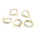 5 pieces of 14K gold plated brass leverback earring hooks with smooth finish for DIY jewelry - 14K Gold Plated