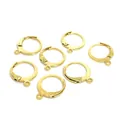 Polished 14k gold-filled leverback earring hooks with open ring for DIY jewelry making - 18K Gold Plated