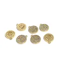 14k gold plated smiley face charms with micro-paved cubic zirconia for DIY jewelry - 14K Gold Plated 10mm Smiley Face