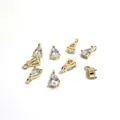 Detailed view of eight gold plated pear shaped zircon pendants for DIY jewelry making - H1 14K Gold Plated Water Drop