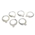 Polished silver lever back earring hooks for DIY jewelry making set of 6 pieces - Platinum