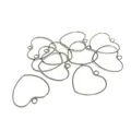 Bright silver heart-shaped hollow metal frame charms for handmade DIY jewelry crafting - Small Heart Style / Platinum