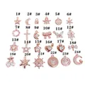 Variety of 14k gold plated charms with zircons for DIY jewelry making and crafts - Style 20(20#) / Rose Gold Plated (Color Retention)