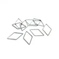 Silver geometric rhombus earring charms made of 14k gold-filled metal for DIY jewelry making - Rhombus Style / Platinum