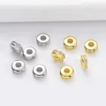 Cuentas espaciadoras de latón chapado en oro de 18k y plata con circonitas para joyería DIY - Chapado en Oro de 14K / Cuenta Espaciadora Redonda 8mm(M43)