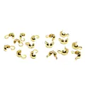 14K gold filled calotte end crimp beads for DIY jewelry necklace and bracelet making - Double Loop Style (E81) / 18K Gold