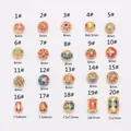 Collection of 20 vintage enamel cloisonné beads with floral patterns and 8mm sizing - (T57) 1# / Enamel Floral Style ((T57) 1#) / Antique Gold