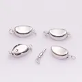 Fermoir connecteur en argent massif S925 pour collier de perles avec poinçon de pureté 925 - Petite Taille / Or Rhodié