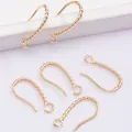 Detailed view of 14K gold plated twisted ear hooks for DIY handmade jewelry crafts - 14K Gold Plated