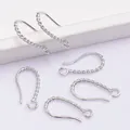 Silver twisted rope wire French ear hooks for DIY jewelry making set of 6 pieces - Platinum Plated