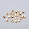 Perles d'espacement carrées facettées remplies d'or 14 carats pour création bijoux - Grand (B56) / Plaqué Or 14K