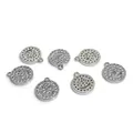 Micro-pave zircon smiley face pendants in silver finish for DIY jewelry making - Platinum Plated 10mm Smiley Face