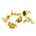 Componentes de clips de oreja con bandeja chapados en oro 14k para joyería DIY - Oro Lleno 18k (Bandeja 12mm)