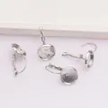 Lot de 4 crochets de boucles d'oreilles avec supports ronds pour création de bijoux DIY - 12mm Diamètre Intérieur / Plaqué Platine