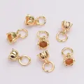 Macro detail of 18k gold plated lotus bud pendants for DIY jewelry making sets - 14K Gold Plated / Gold