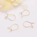 Set de cuatro ganchos para oreja en forma de U bañados en oro 18K para joyería DIY - Ganchos de Oreja en Forma de Pera M2 (XH2233999) / Bañado en Oro de 18K