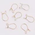 Ganchos para pendientes en forma de U bañados en oro de 18K para joyería DIY - Ganchos de Oreja en Forma de Pera M2 (XH2233999) / Bañado en Oro de 14K