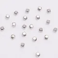 Polished silver square cube spacer beads with hole for DIY jewelry making and crafts - 3mm / Platinum