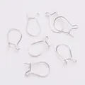 Ganchos para pendientes en U bañados en oro 18K accesorios DIY para joyería hecha a mano plata - Ganchos de Oreja en Forma de Pera M2 (XH2233999) / Plateado (Retención de Color)