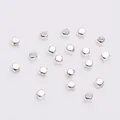 Polished silver square metal beads for DIY jewelry making and bracelet accessories - Silver