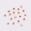 Detailed view of rose gold square spacer beads with holes for DIY jewelry making - 3mm / Rose Gold