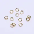 12er-Set vergoldete 14K Gold-Schmuckverbinder Ringe für DIY Halsketten und Armbänder - Polierte Oberfläche / 14K Vergoldet