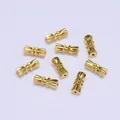 14K gold-plated screw clasp hourglass beads with vertical grooves for DIY jewelry - 18K Gold Plated