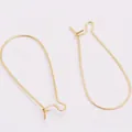 Ganchos de oreja en forma de U bañados en oro de 18K para bisutería DIY - Ganchos de Oreja Largos Cerrados A101 (XH2233999) / Bañado en Oro de 18K