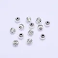 Polished silver 18k hollow pumpkin melon beads for DIY bracelet jewelry making - 3mm / Silver (Color Retention)