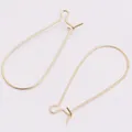 Ganchos para pendientes de gota bañados en oro de 18K en forma de U para joyería DIY - Ganchos de Oreja Largos Cerrados A101 (XH2233999) / Bañado en Oro de 14K